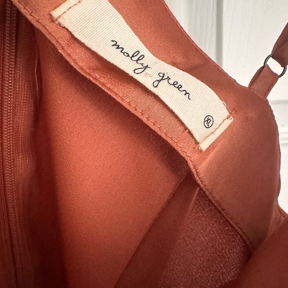 Pink Ruched Asymmetrical Slip Dress - Picture 3 of 4